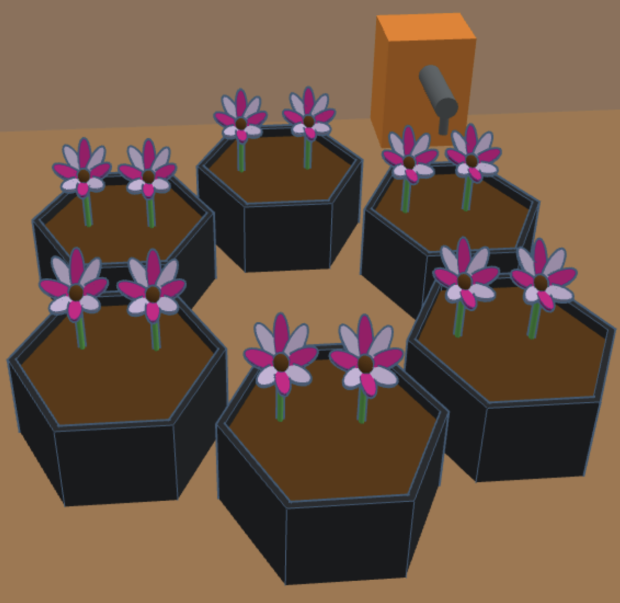 A 3D model of the pollinator garden. Image Credit: © Tanvi Chakka, Bee A Savior. A 3D model of the pollinator garden. Image Credit: © Tanvi Chakka, Bee A Savior.