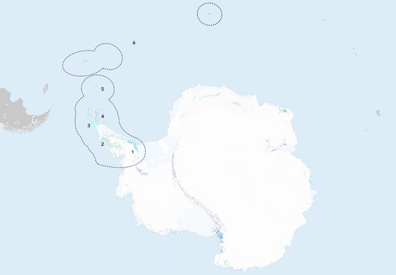Antarctic Peninsula & Scotia Sea bioregion The Antarctic Peninsula & Scotia Sea bioregion is located in the Antarctic Continent & Islands subrealm of Antarctica.