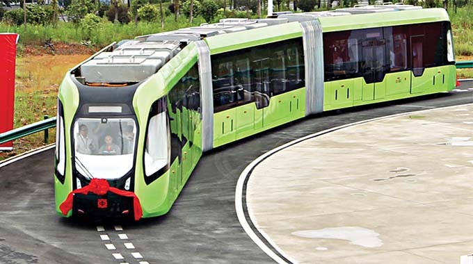 Example of a Trackless Tram. Image Credit: Essex CC, Wiki Commons. Example of a Trackless Tram. Image Credit: Essex CC, Wiki Commons.