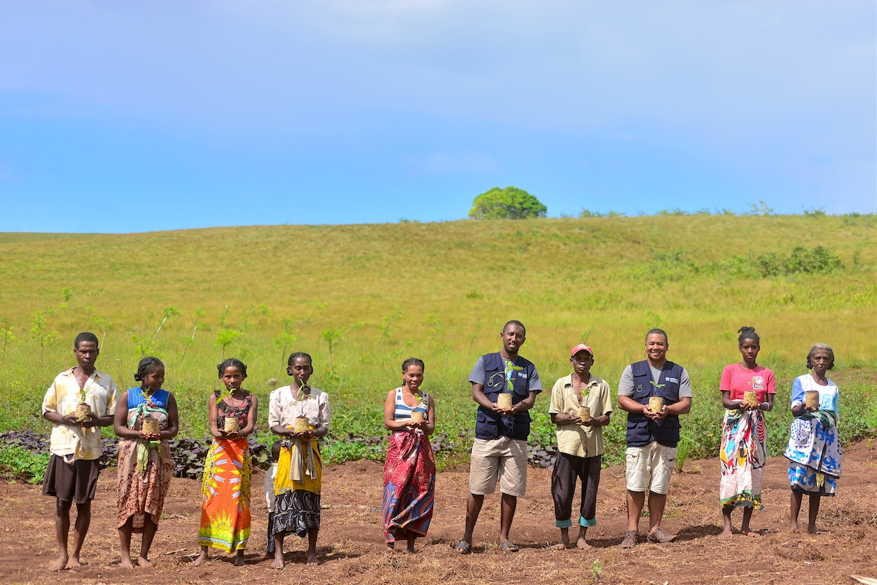 Planting seedlings in eco poly bags for reforestation in Southern Madagascar (Manombo Forest), 2022. Photo credit: Aina Eric Andrianarisata Planting seedlings in eco poly bags for reforestation in Southern Madagascar (Manombo Forest), 2022. Photo credit: Aina Eric Andrianarisata