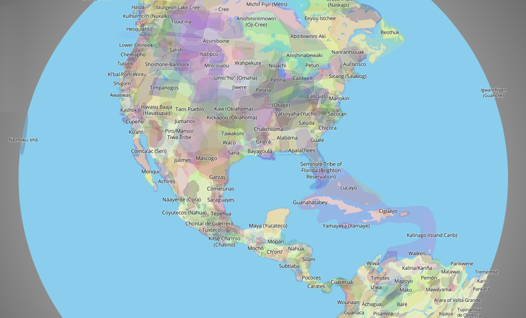 A map of historic and current tribal territories by Native Land Digital, 2024. A map of historic and current tribal territories by Native Land Digital, 2024.