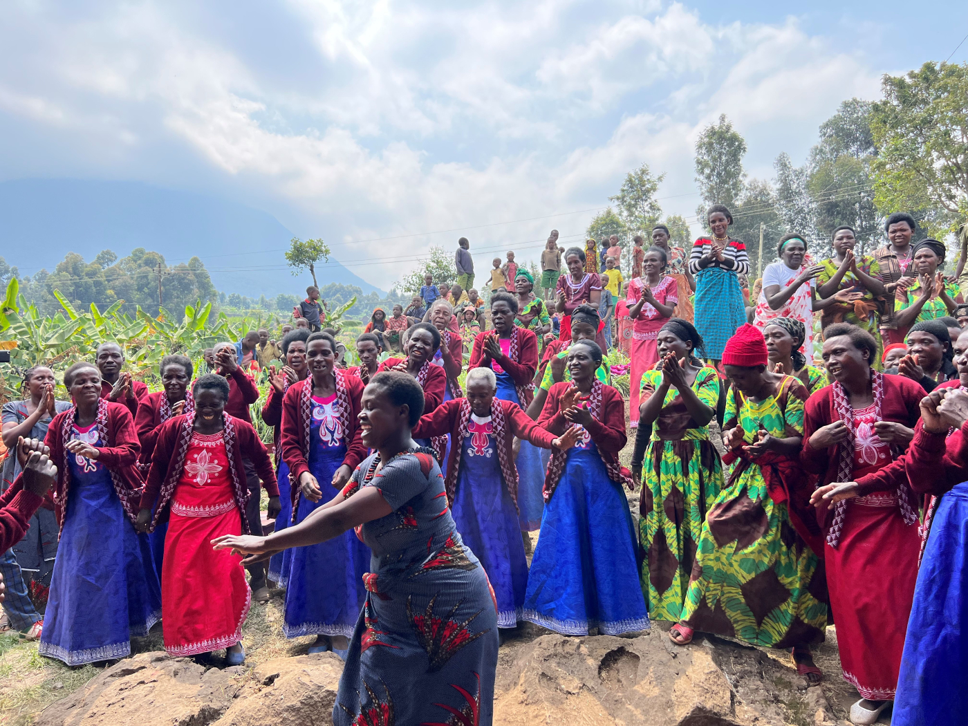 Celebration in late July with the women-led cooperative Imbereheza Gahunga in Rwanda Credits: Katie Frohardt Celebration in late July with the women-led cooperative Imbereheza Gahunga in Rwanda. Image credit: Courtesy of Katie Frohardt