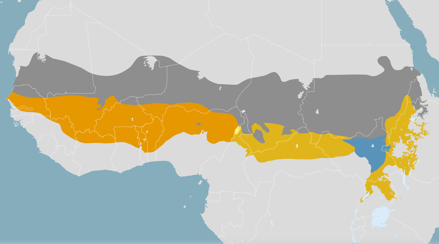 Sudanian Savannas bioregion map Map of the Sudanian Savannas bioregion (AT20)