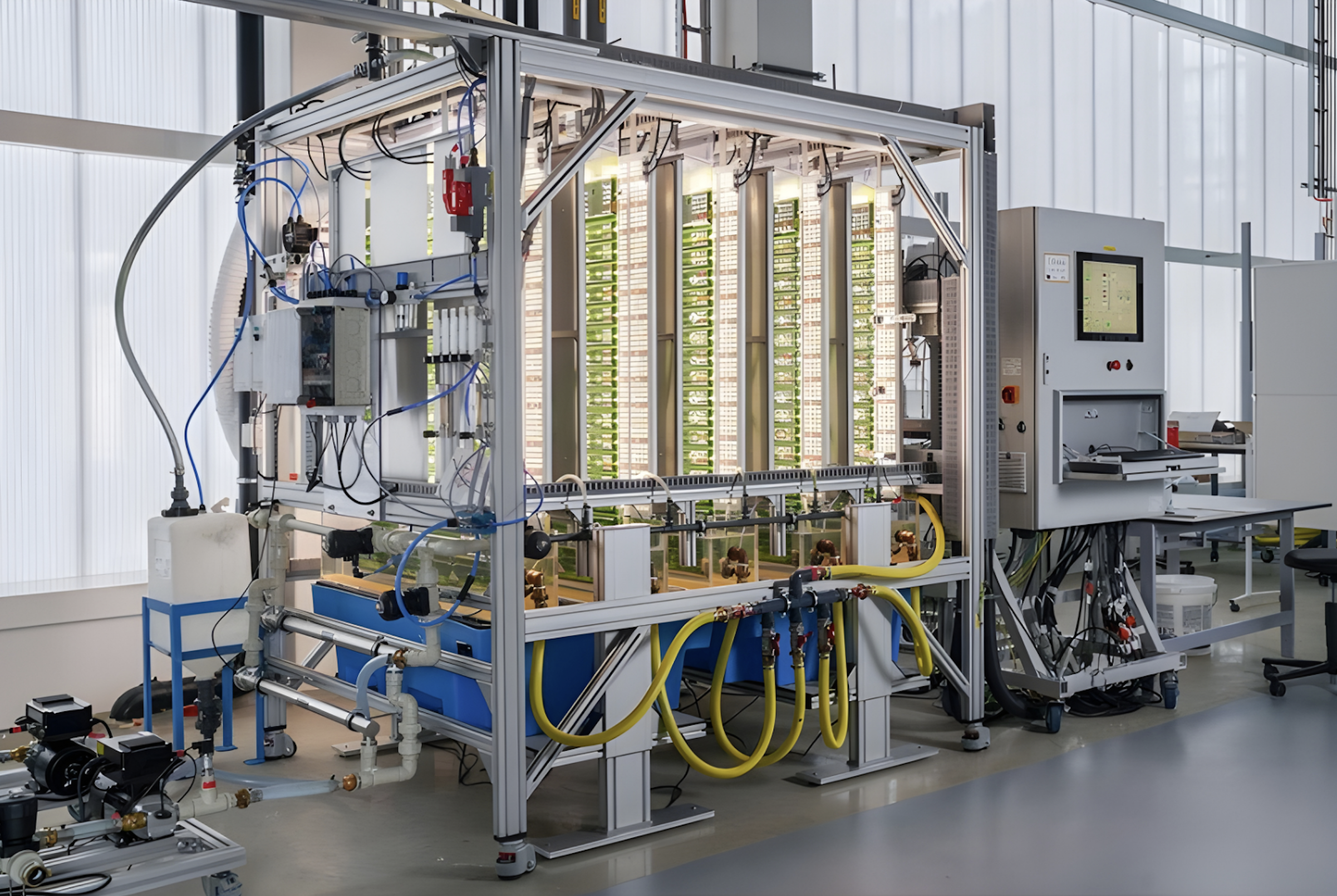 Pathway 2 Microalgae Transformation | Microalgae cultivation in flat panel bioreactor at Fraunhofer IGB © Fraunhofer IGB Pathway 2 Microalgae Transformation | Microalgae cultivation in flat panel bioreactor at Fraunhofer IGB © Fraunhofer IGB